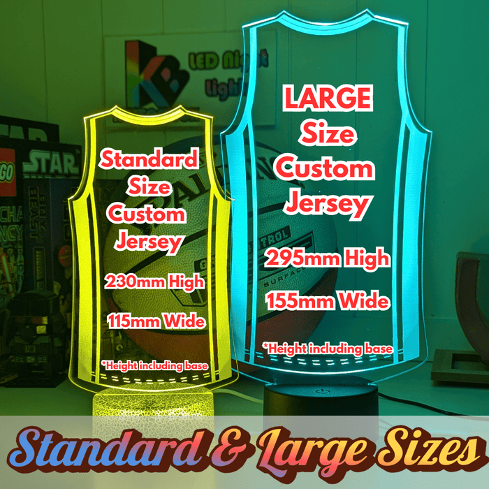 Basketball Personalised Singlet Jersey 3D LED Light Night Colour Changing Lamp - KustomboxNight Lights & Ambient LightingKustomboxStandard Size - Name Option
