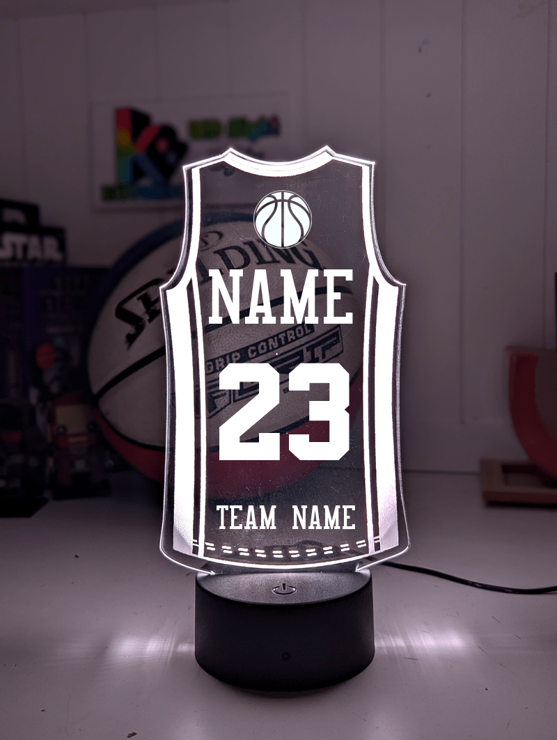 Basketball Personalised Singlet Jersey 3D LED Light Night Colour Changing Lamp - KustomboxNight Lights & Ambient LightingKustomboxStandard Size - Name Option
