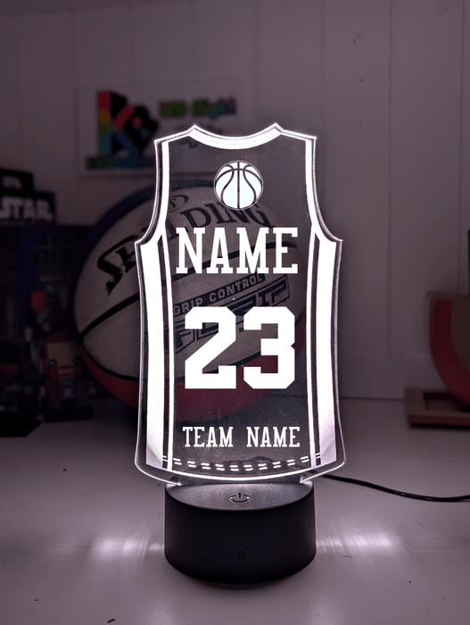 Basketball Personalised Singlet Jersey 3D LED Light Night Colour Changing Lamp - KustomboxNight Lights & Ambient LightingKustomboxStandard Size - Name Option