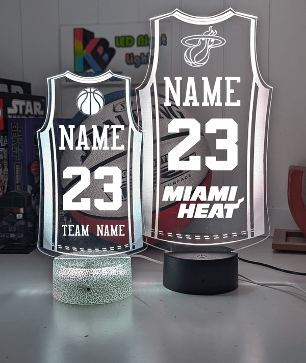 Basketball Personalised Singlet Jersey 3D LED Light Night Colour Changing Lamp - KustomboxNight Lights & Ambient LightingKustomboxStandard Size - Name Option