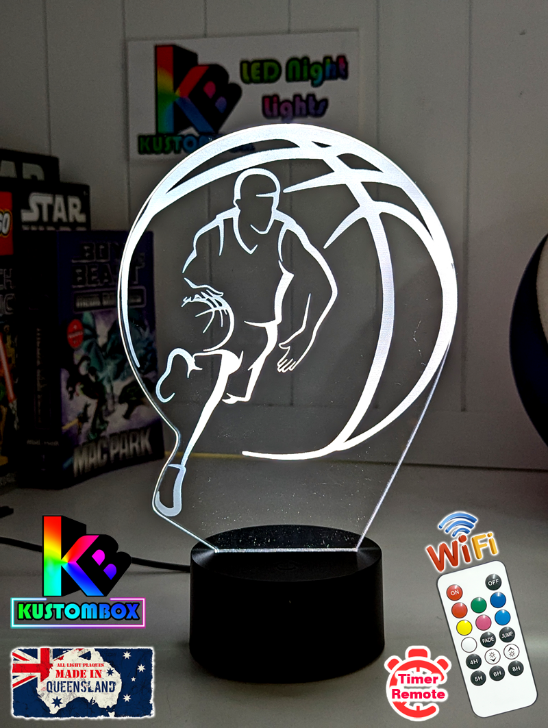 BASKETBALL PLAYER NBA PERSONALISED NAME LED Night Light Lamp — Kustombox