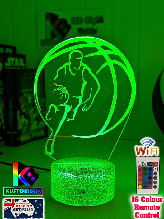 BASKETBALL PLAYER PERSONALISED NAME 3D LED Night Light Lamp - KustomboxNight Lights & Ambient LightingKustomboxStandard Size