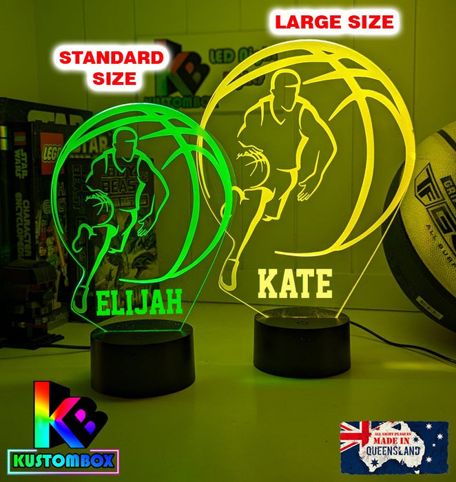 BASKETBALL PLAYER PERSONALISED NAME 3D LED Night Light Lamp - KustomboxNight Lights & Ambient LightingKustomboxStandard Size