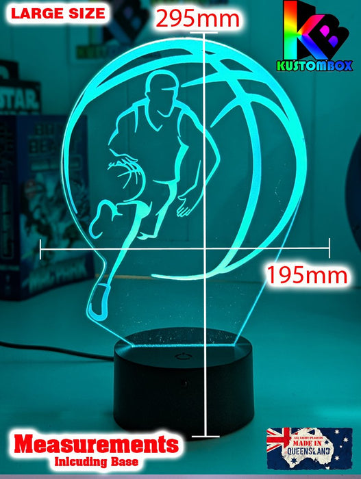 BASKETBALL PLAYER PERSONALISED NAME 3D LED Night Light Lamp - KustomboxNight Lights & Ambient LightingKustomboxStandard Size