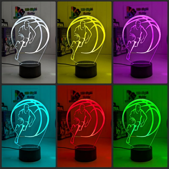 BASKETBALL PLAYER PERSONALISED NAME 3D LED Night Light Lamp - KustomboxNight Lights & Ambient LightingKustomboxStandard Size