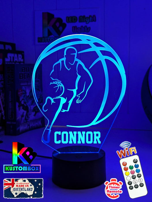 BASKETBALL PLAYER PERSONALISED NAME 3D LED Night Light Lamp - KustomboxNight Lights & Ambient LightingKustomboxStandard Size