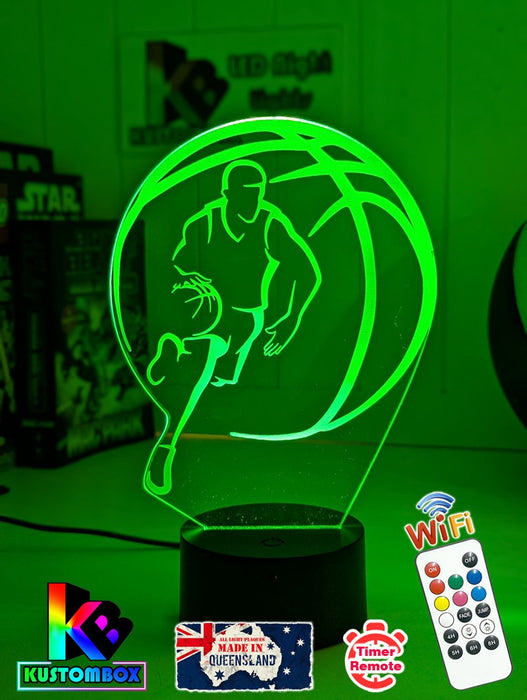 BASKETBALL PLAYER PERSONALISED NAME 3D LED Night Light Lamp - KustomboxNight Lights & Ambient LightingKustomboxStandard Size