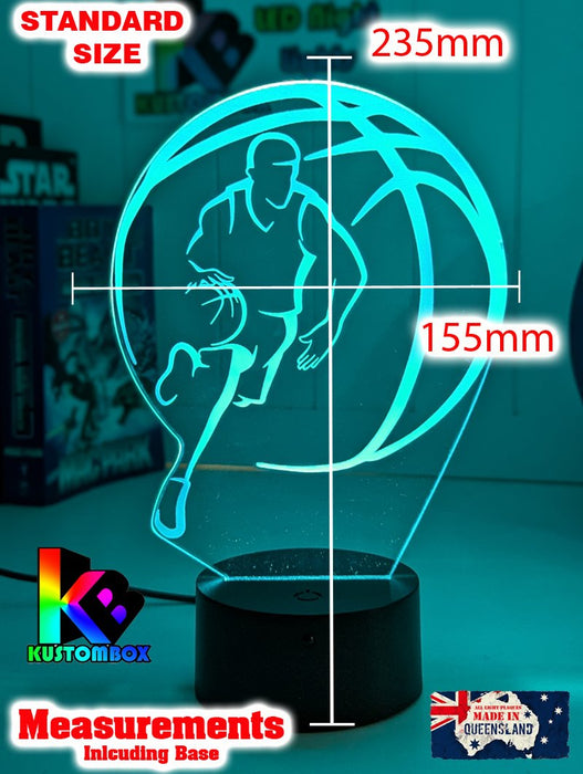 BASKETBALL PLAYER PERSONALISED NAME 3D LED Night Light Lamp - KustomboxNight Lights & Ambient LightingKustomboxStandard Size