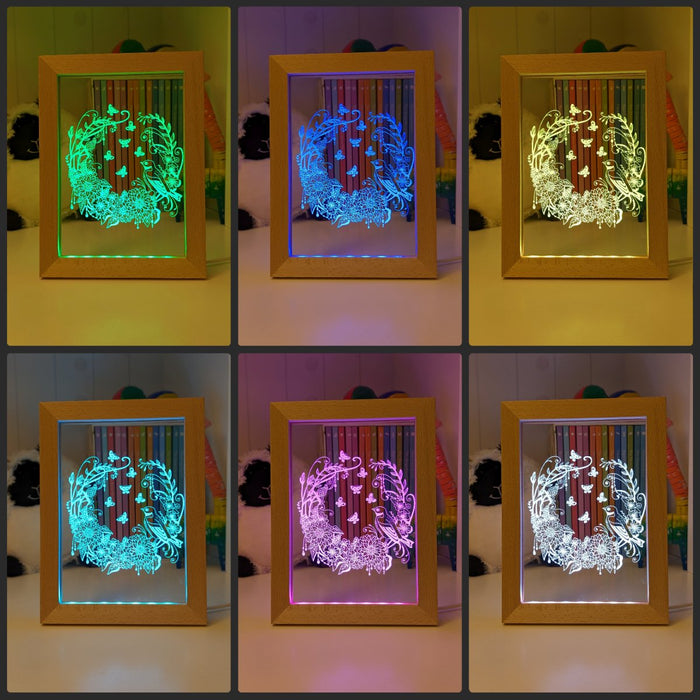 Beautiful Bird in Nest Picture Timber Frame USB 3D LED Night Light Lamp - KustomboxNight Lights & Ambient LightingKustomboxTimber Frame Light