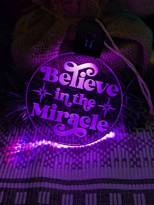 Believe in the Miracle Christmas Tree Bauble 3d LED Light Decoration - KustomboxNight Lights & Ambient LightingKustomboxBauble - Standard Size