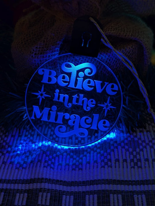 Believe in the Miracle Christmas Tree Bauble 3d LED Light Decoration - KustomboxNight Lights & Ambient LightingKustomboxBauble - Standard Size