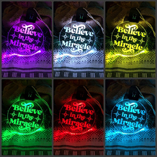 Believe in the Miracle Christmas Tree Bauble 3d LED Light Decoration - KustomboxNight Lights & Ambient LightingKustomboxBauble - Standard Size