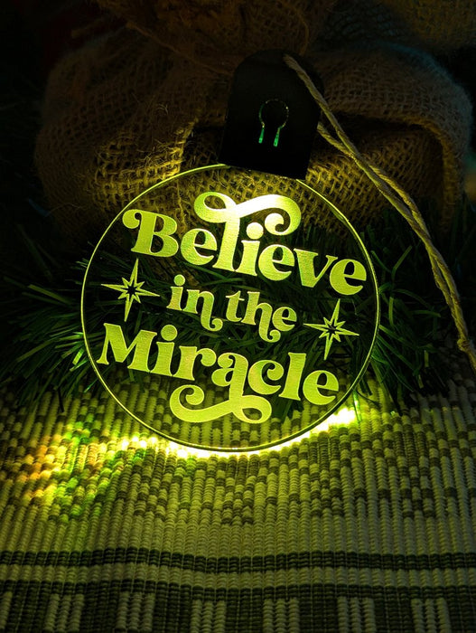 Believe in the Miracle Christmas Tree Bauble 3d LED Light Decoration - KustomboxNight Lights & Ambient LightingKustomboxBauble - Standard Size