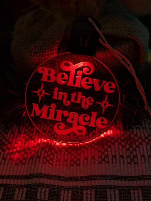 Believe in the Miracle Christmas Tree Bauble 3d LED Light Decoration - KustomboxNight Lights & Ambient LightingKustomboxBauble - Standard Size