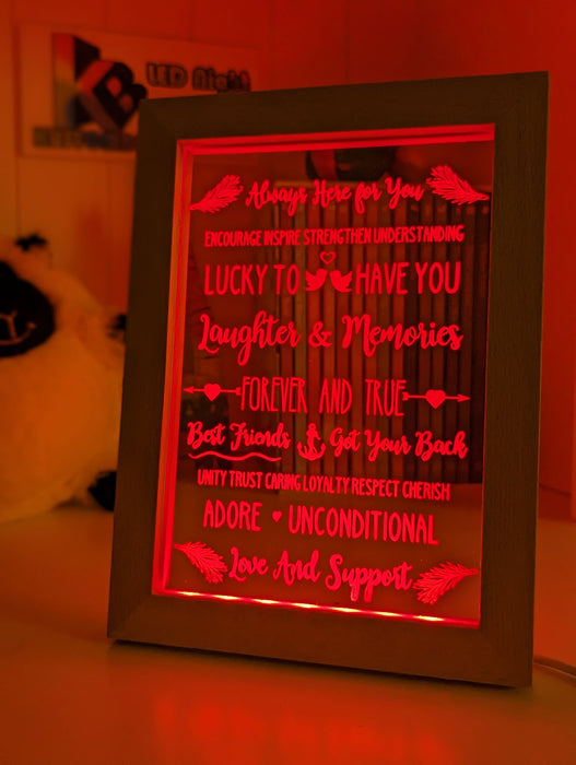 Best Friends Love & Support 3D LED Night Light