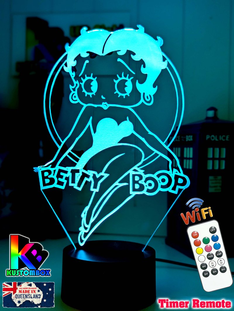 Betty boop Cartoon Character 3D LED Night Light Lamp - KustomboxNight Lights & Ambient LightingKustomboxStandard Size