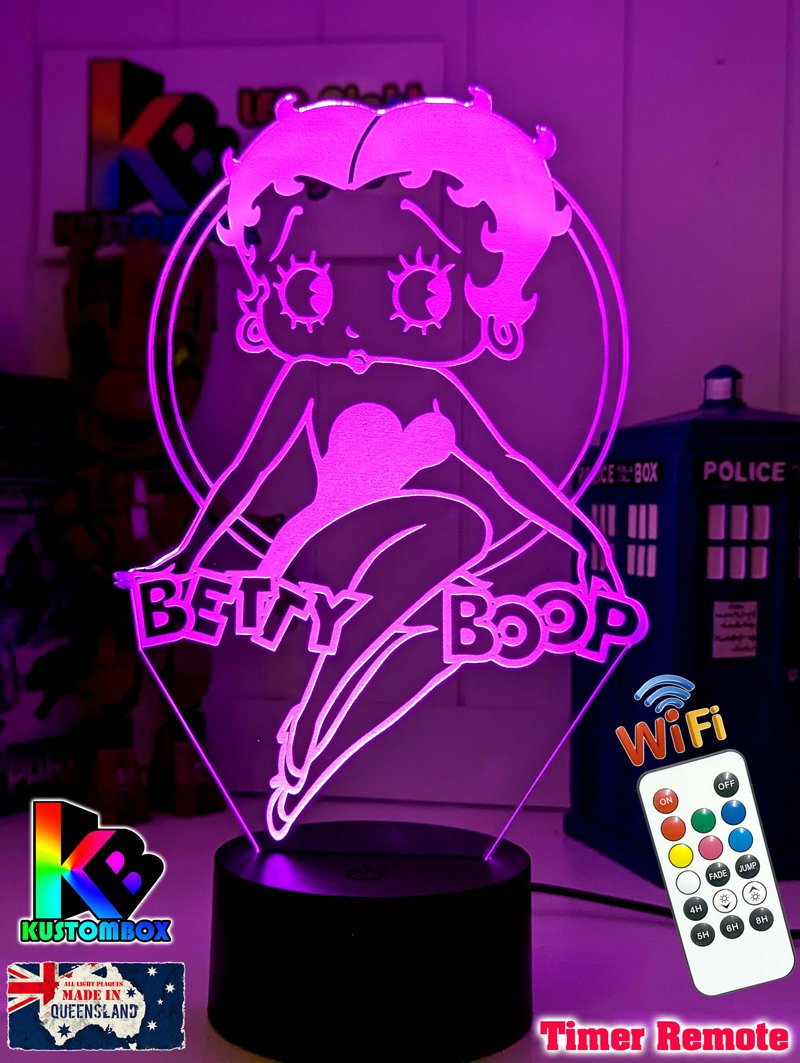 Betty boop Cartoon Character 3D LED Night Light Lamp - KustomboxNight Lights & Ambient LightingKustomboxStandard Size