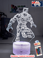 Black Panther 3D LED Night Light Lamp Childrens Room - KustomboxNight Lights & Ambient LightingKustomboxStandard Size