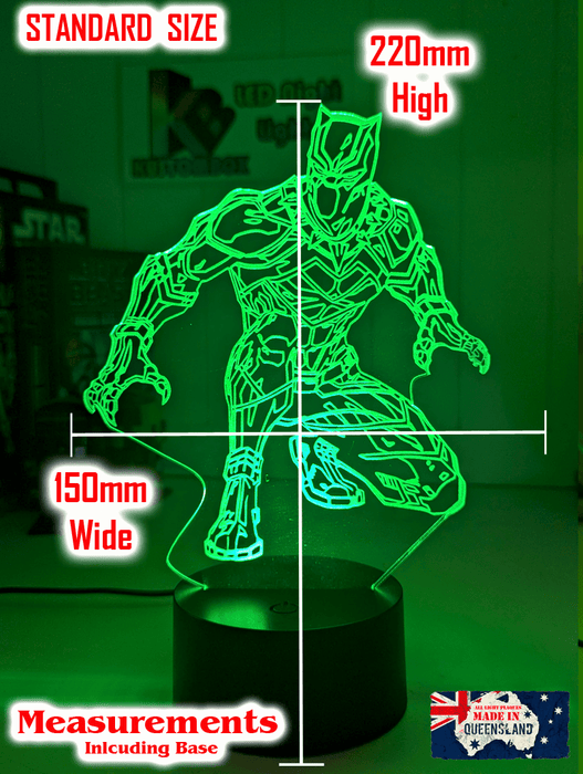Black Panther 3D LED Night Light Lamp Childrens Room - KustomboxNight Lights & Ambient LightingKustomboxStandard Size