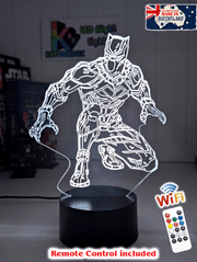 Black Panther 3D LED Night Light Lamp Childrens Room - KustomboxNight Lights & Ambient LightingKustomboxStandard Size