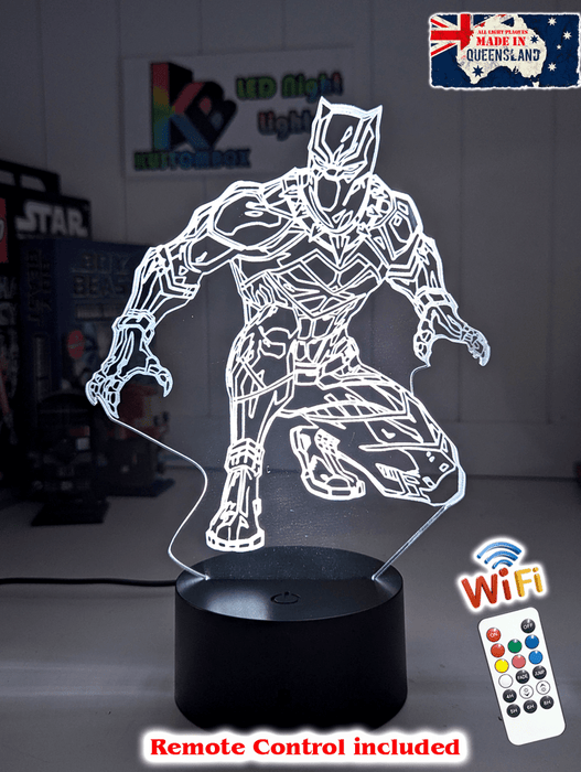 Black Panther 3D LED Night Light Lamp Childrens Room - KustomboxNight Lights & Ambient LightingKustomboxStandard Size