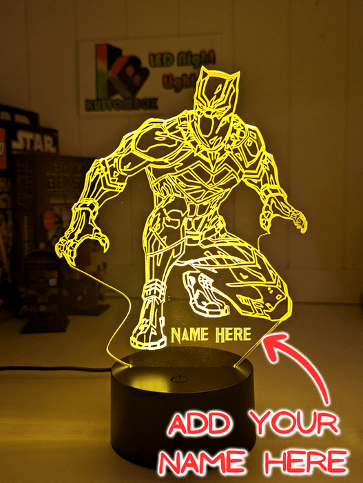 Black Panther 3D LED Night Light Lamp Childrens Room - KustomboxNight Lights & Ambient LightingKustomboxStandard Size