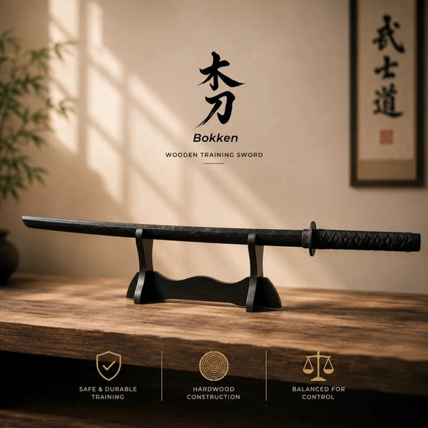 Black Wooden Daito Bokken Training Sword | Samurai Katana Practice Sword - Kustomboxwooden training swordKustombox1 x Black Bokken Sword