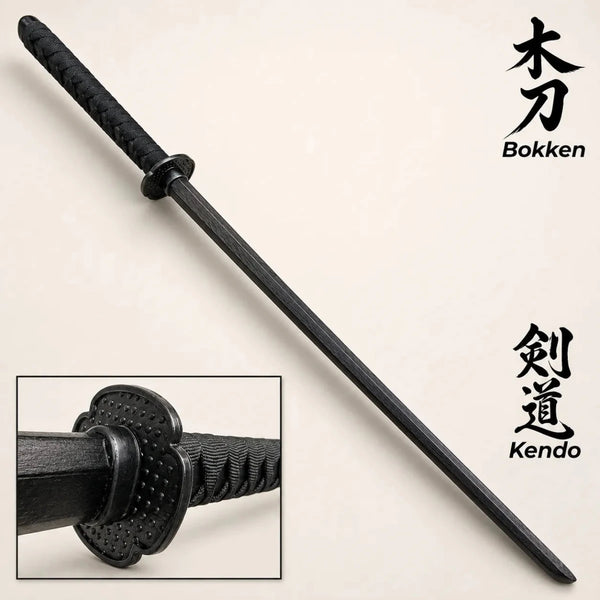 Black Wooden Daito Bokken Training Sword | Samurai Katana Practice Sword - Kustomboxwooden training swordKustombox1 x Black Bokken Sword