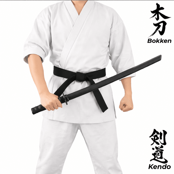 Bokken BLACK & Plain Timber 80cm Wooden Daito Kendo Samurai Katana Training Sword x 2 + Stand - Kustomboxwooden training swordKustombox2 x Back and Plain Sword