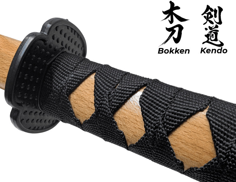 Bokken BLACK & Plain Timber 80cm Wooden Daito Kendo Samurai Katana Training Sword x 2 + Stand - Kustomboxwooden training swordKustombox2 x Back and Plain Sword