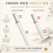 Bokken Double Pack 100cm & 80cm Black Wooden Kendo Training Swords with Free Stand - Kustomboxwooden training swordKustombox2 x Combo Set Training Swords