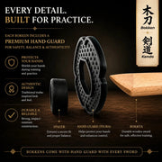 Bokken Double Pack 100cm & 80cm Plain Timber Wooden Kendo Training Swords with Free Stand - Kustomboxwooden training swordKustombox2 x Combo Set Training Swords