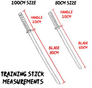 Bokken Double Pack 80cm Wooden Kendo Training Swords with Free Stand - Kustomboxwooden training swordKustombox2 x Black and Plain Sword