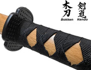 Bokken Double Pack 80cm Wooden Kendo Training Swords with Free Stand - Kustomboxwooden training sword Kustombox 2 x Black and Plain Sword