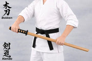 Bokken Double Pack 80cm Wooden Kendo Training Swords with Free Stand - Kustomboxwooden training swordKustombox2 x Black and Plain Sword