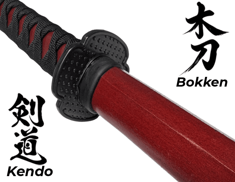 Bokken Red x 2 Wooden Daito Kendo Samurai Katana Training Sword + Free Stand - Kustomboxwooden training swordKustombox2 x Combo Set Training Swords