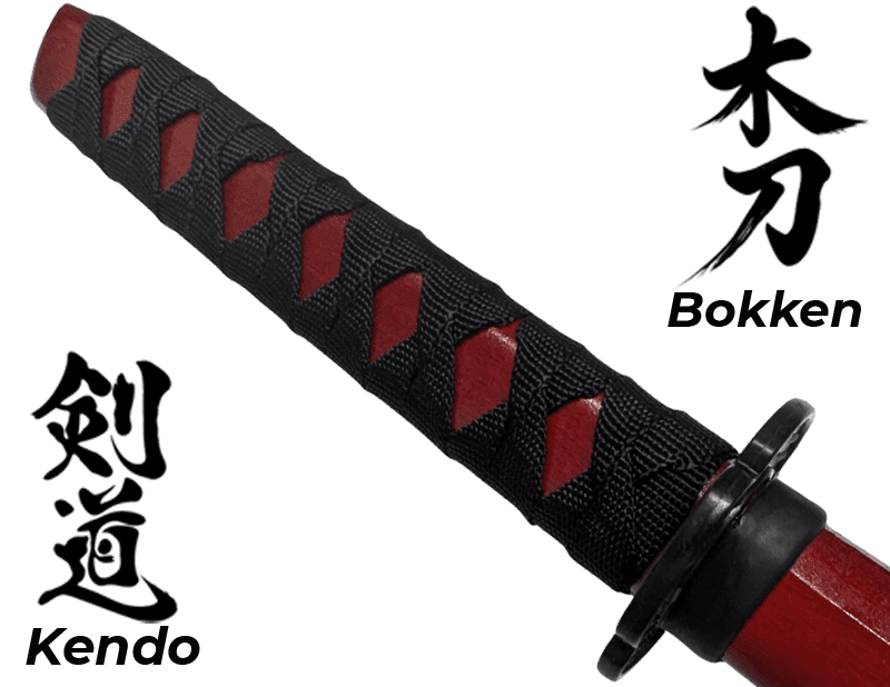 Bokken Red x 2 Wooden Daito Kendo Samurai Katana Training Sword + Free Stand - Kustomboxwooden training swordKustombox2 x Combo Set Training Swords