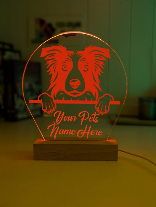 Border Collie Pet Personalised Name 3D LED Room Light Decor - KustomboxNight Lights & Ambient LightingKustomboxStandard Size