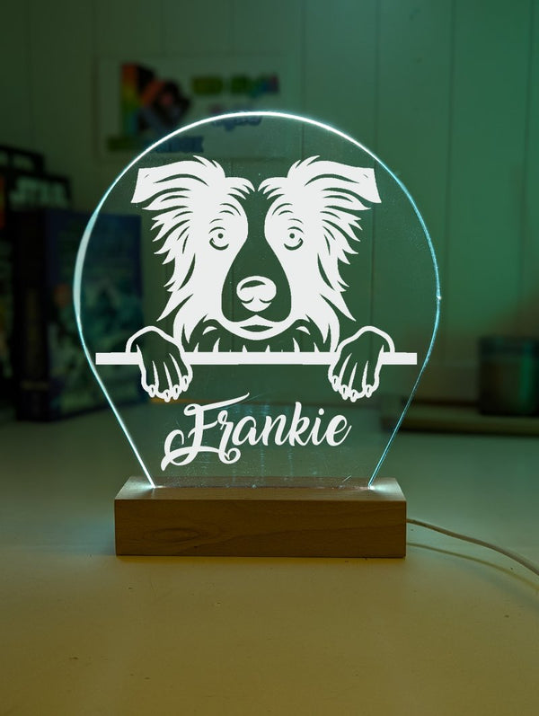 Border Collie Pet Personalised Name 3D LED Room Light Decor - KustomboxNight Lights & Ambient LightingKustomboxStandard Size