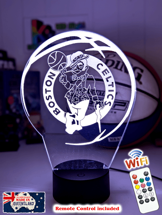 BOSTON CELTICS BASKETBALL 3D LED Night Light Lamp - KustomboxNight Lights & Ambient LightingKustomboxStandard Size - No Name