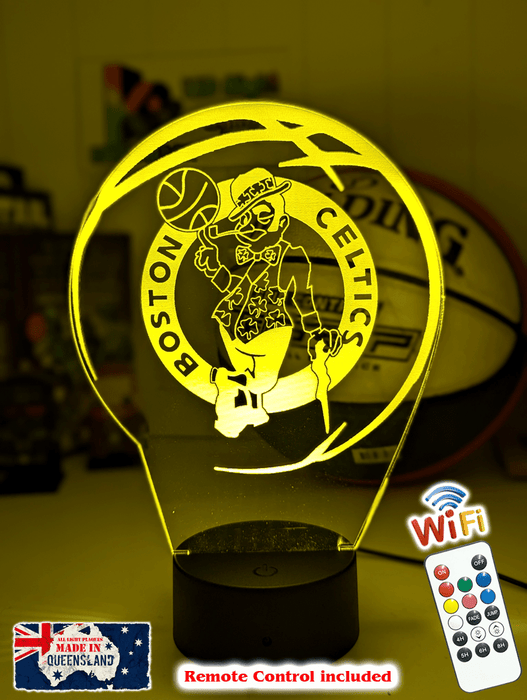 BOSTON CELTICS BASKETBALL 3D LED Night Light Lamp - KustomboxNight Lights & Ambient LightingKustomboxStandard Size - No Name