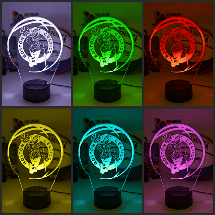 BOSTON CELTICS BASKETBALL 3D LED Night Light Lamp - KustomboxNight Lights & Ambient LightingKustomboxStandard Size - No Name