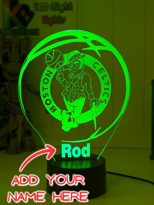BOSTON CELTICS BASKETBALL LED Night Light 7 Colours + Remote Control - KustomboxNight Lights & Ambient LightingKustomboxStandard Size