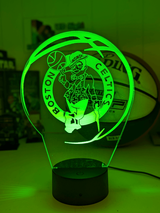 Boston Celtics Personalised 3D LED Night Light Custom Name Basketball Lamp - KustomboxNight Lights & Ambient LightingKustomboxStandard Size - No Name