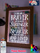 Braver Stronger Smarter & Loved Motivational Quote Timber Frame USB 3D LED Night Light Lamp - KustomboxNight Lights & Ambient LightingKustomboxTimber Frame Light - $34.99