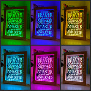 Braver Stronger Smarter & Loved Motivational Quote Timber Frame USB 3D LED Night Light Lamp - KustomboxNight Lights & Ambient LightingKustomboxTimber Frame Light - $34.99