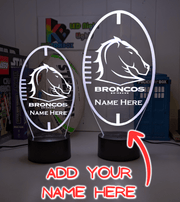 Brisbane Broncos 3D LED Night Light Ball Shape Personalised Lamp 16 Colour Remote - KustomboxNight Lights & Ambient LightingKustomboxStandard Size - Personalised Name