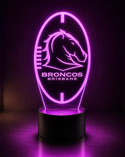 Brisbane Broncos 3D LED Night Light Ball Shape Personalised Lamp 16 Colour Remote - KustomboxNight Lights & Ambient LightingKustomboxStandard Size