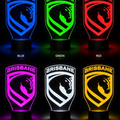 Brisbane Broncos Personalised 3D LED Night Light - KustomboxNight Lights & Ambient LightingKustomboxStandard Size + Name in Matching Team StyleBlack 16 Colours + Remote
