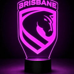 Brisbane Broncos Personalised 3D LED Night Light - KustomboxNight Lights & Ambient LightingKustomboxStandard SizeBlack 16 Colours + Remote